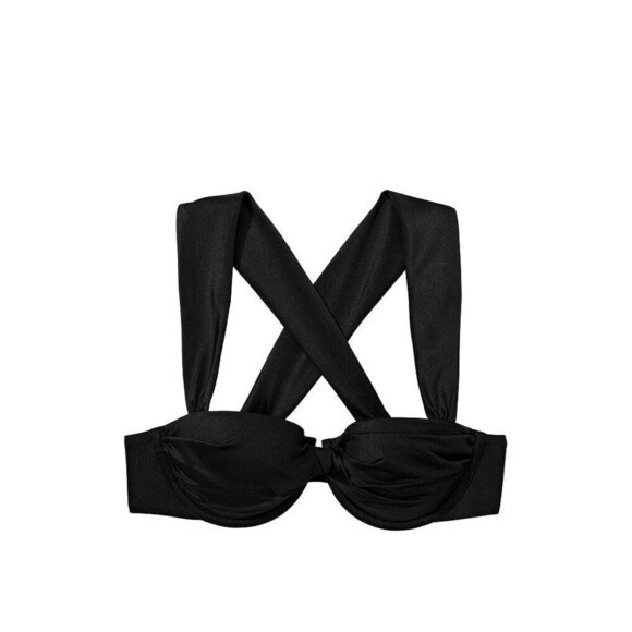 NWT Victoria's Secret 34DDD,36DDD BIKINI S,M thong bottom BLACK TWIST - Picture 2 of 6